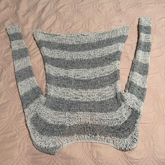 Sonoma Woven Beachy Boho V-Neck Lace Up Pullover L - Picture 5 of 6